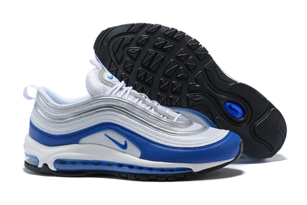 NIKE W AIR MAX 97 Bullet White Blue Shoes - Click Image to Close